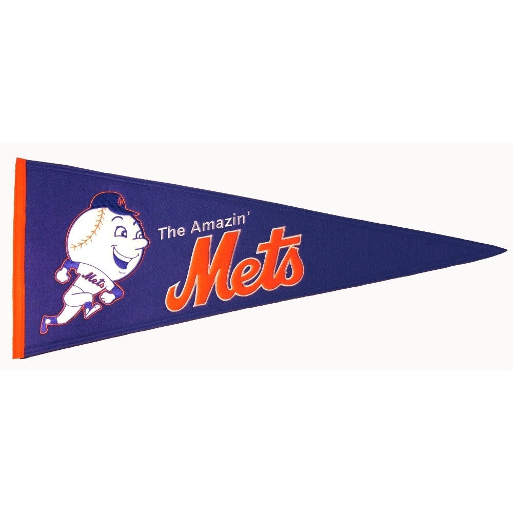 Amazin' Mets Felt Pennant 13" x 32" - ColorFastFlags | All the flags you'll ever need! 
