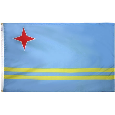 Aruba Courtesy Flag 12" x 18" - ColorFastFlags | All the flags you'll ever need! 

