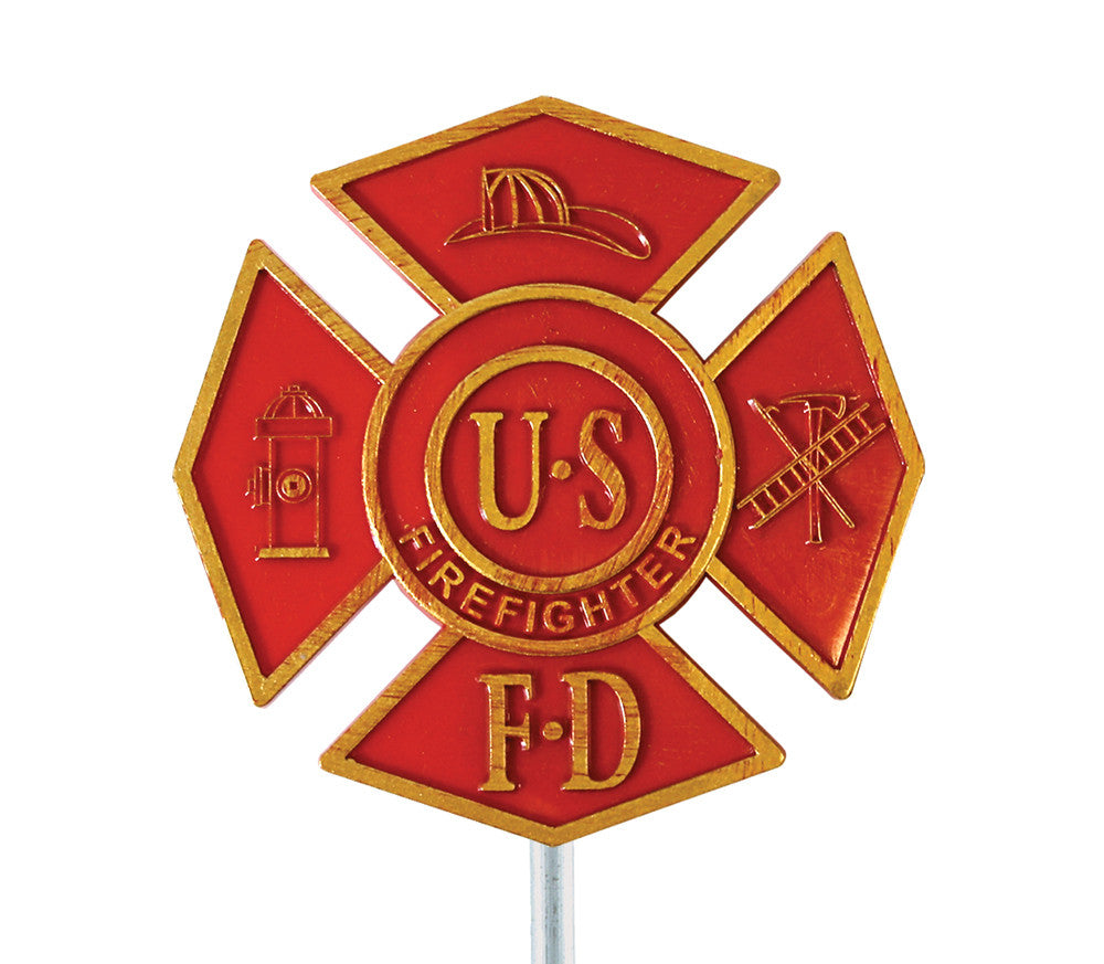 Plastic Grave Marker - Firefighter - ColorFastFlags | All the flags you'll ever need! 
