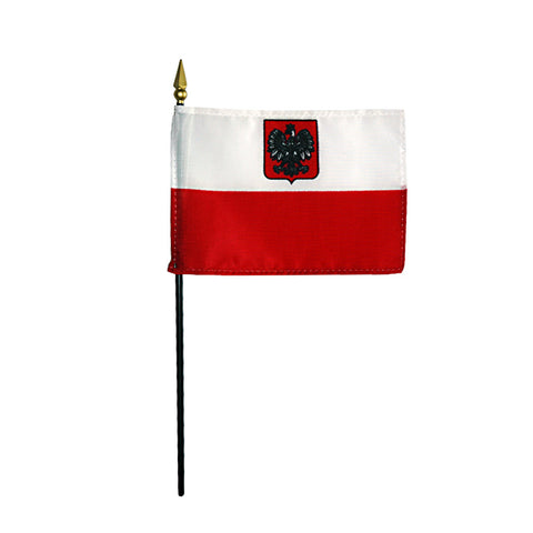 Miniature Poland with Eagle Flag - ColorFastFlags | All the flags you'll ever need! 
